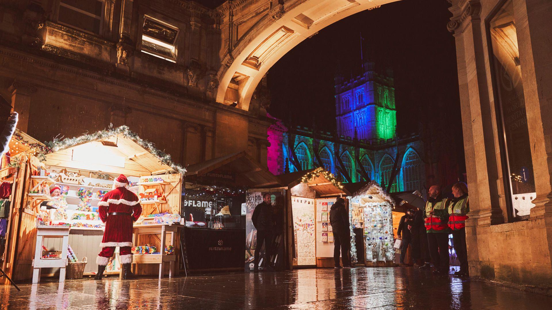 Bath at Christmas Campaign Father Christmas at Bath Christmas Market