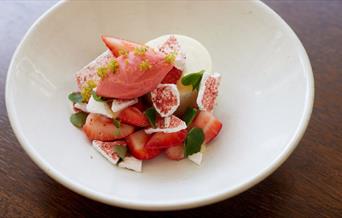 Strawberry salad in bowl