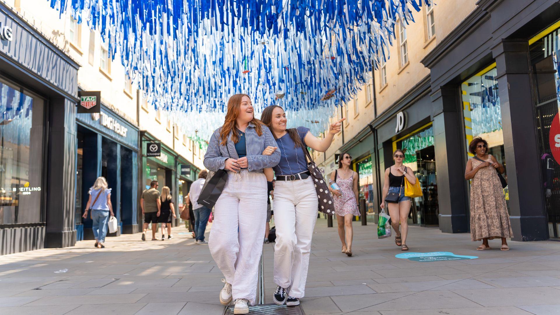Two girls shopping at SouthGate Bath
