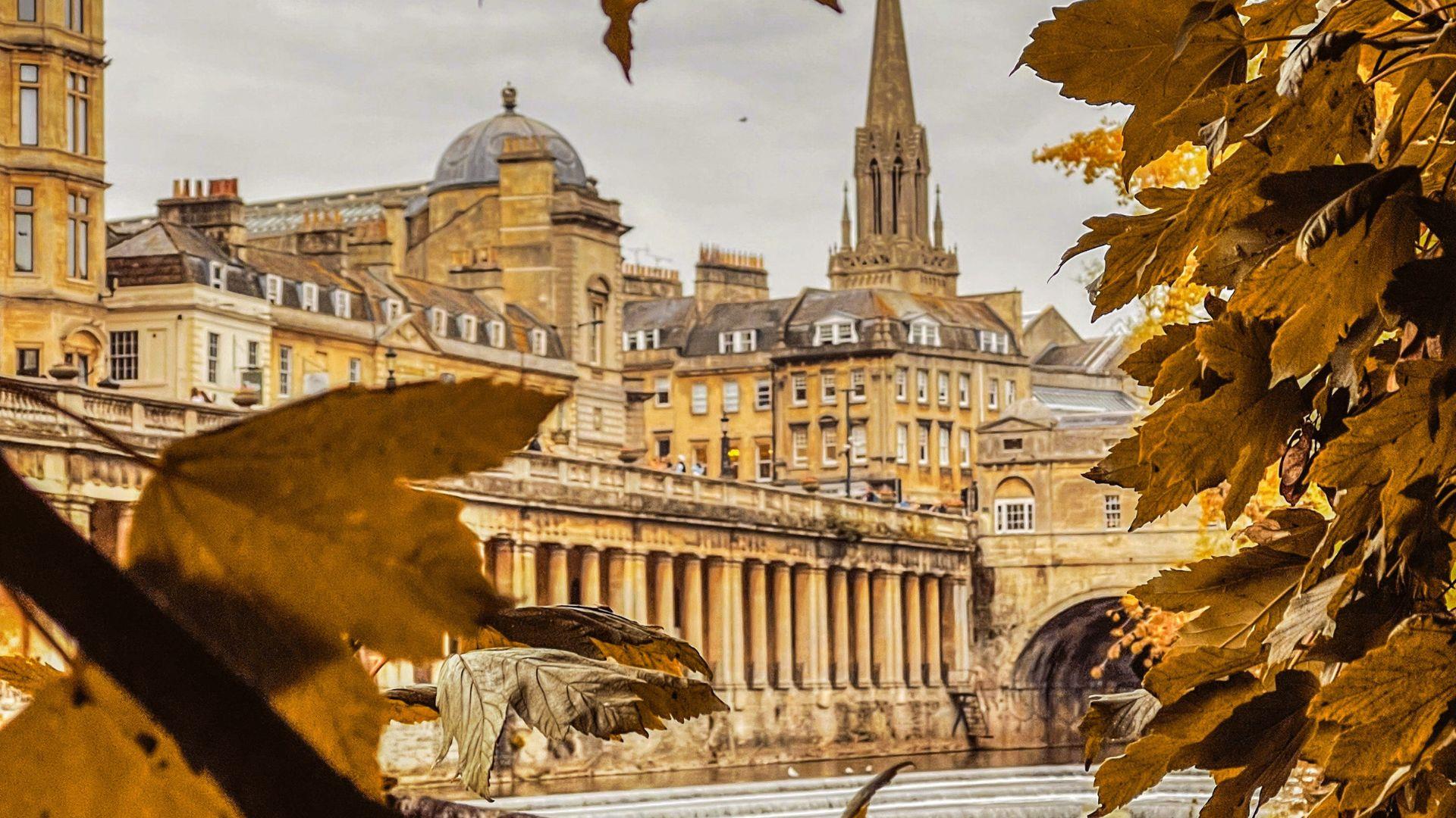 Pulteney Weir and Bath in autumn - credit Tim Brown