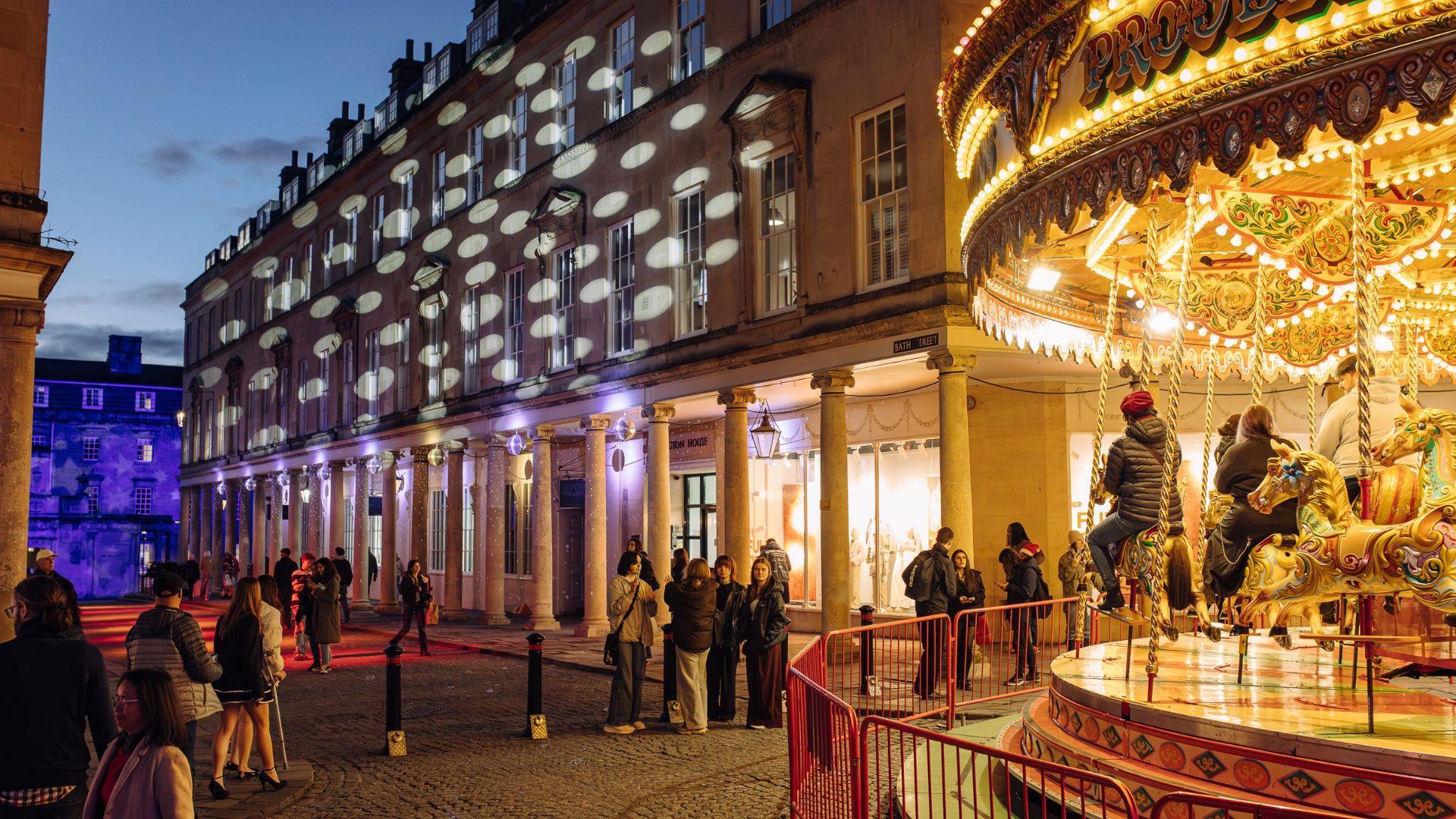 Christmas Carousel and festive lights