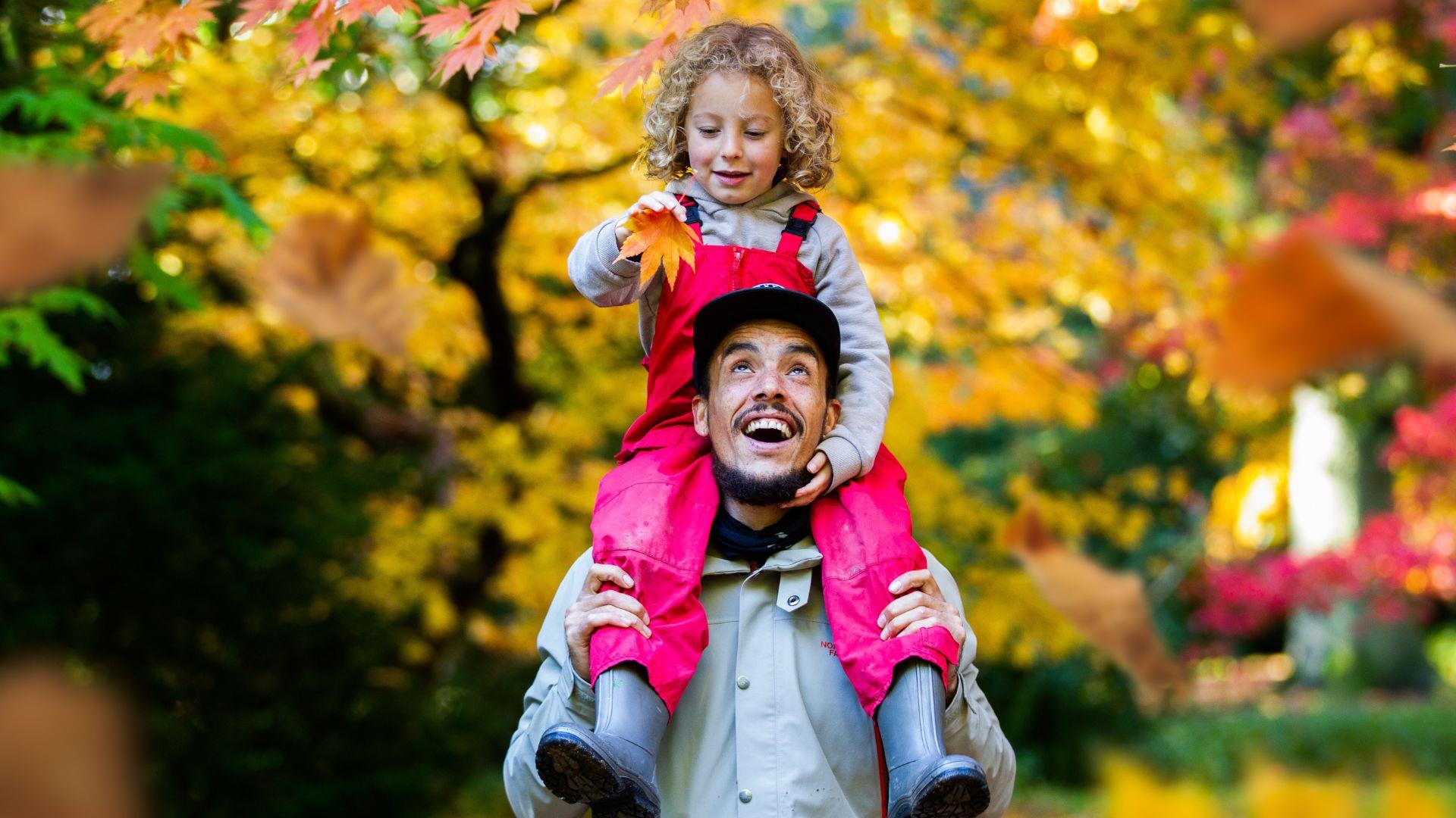 Autumn - Westonbirt - Child on shoulders