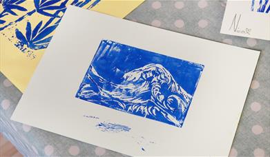Printing with blue ink