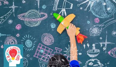 blackboard with scientific ideas