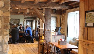 Interior of The Cross Guns pub at Avoncliff, near Bath.