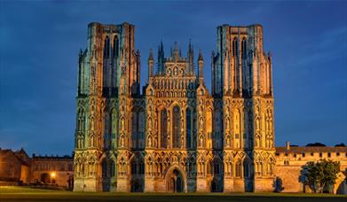 The West Front of Wells Cathedral in Somerset 