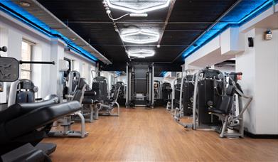 Interior of the YMCA Bath Gym. 