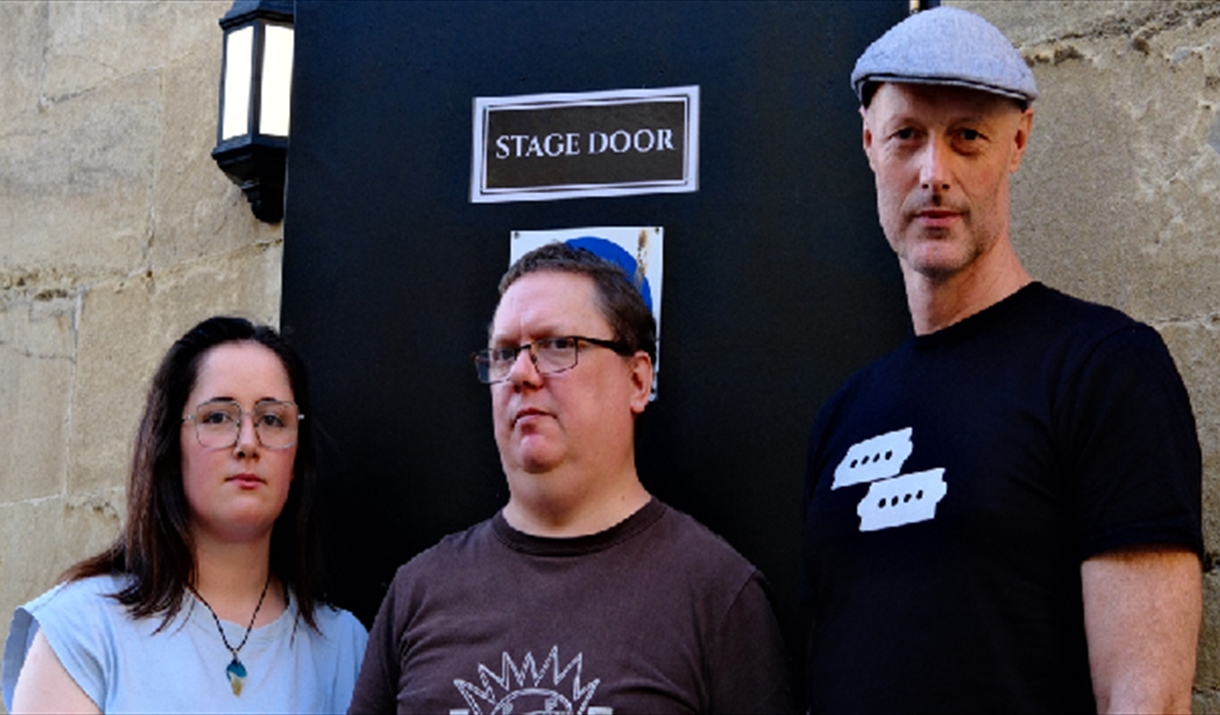 Parental Guidance stood yb The mission Theatre's stage door