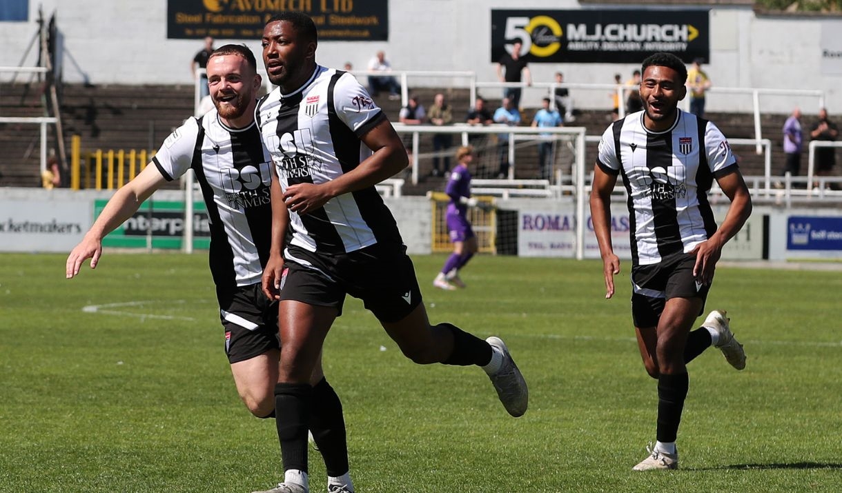 Bath City Football Club players celebrating