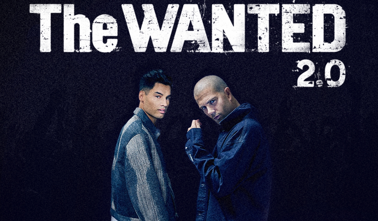 The Wanted 2.0 promo image with two band members on a dark background.