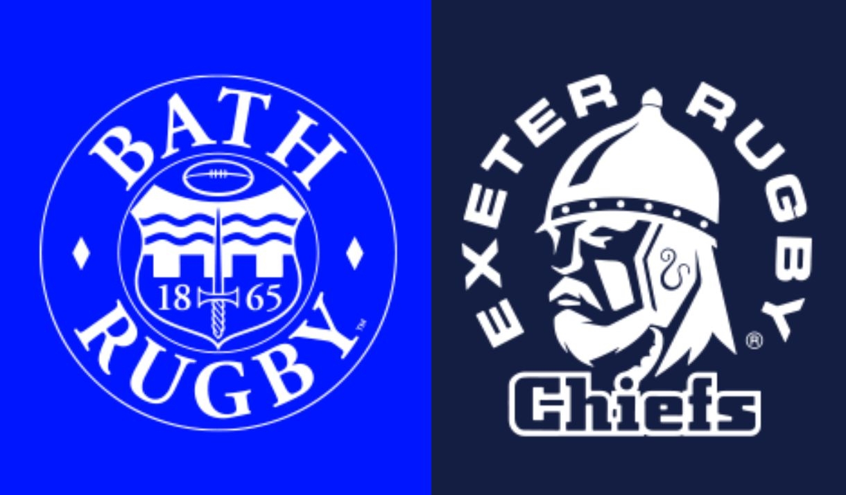 Bath Rugby and Exeter Chiefs logos