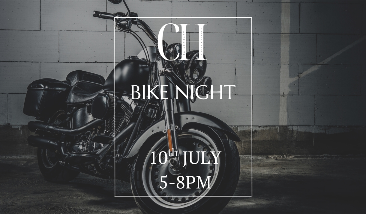 Image of motorbike with dates of event