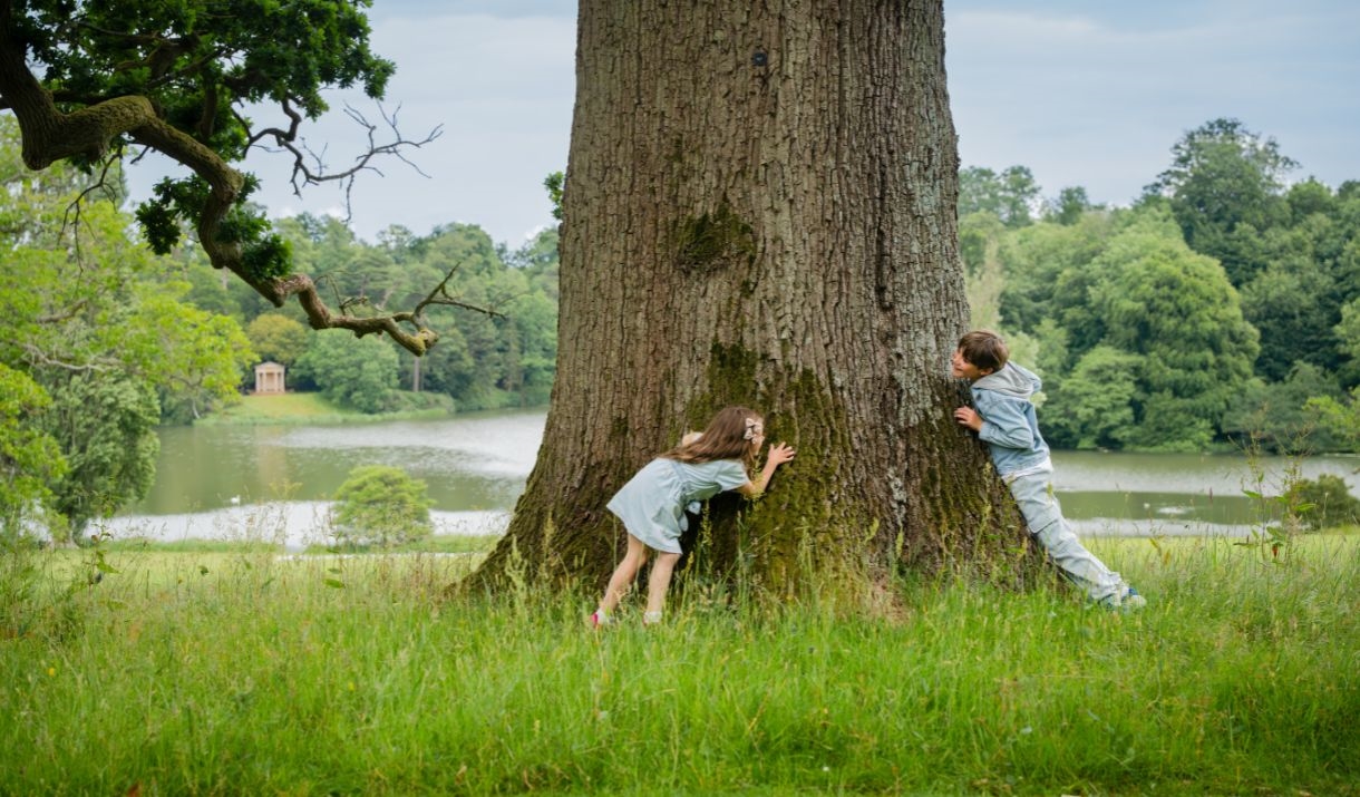 Bowood House and Gardens - Children playing by tree