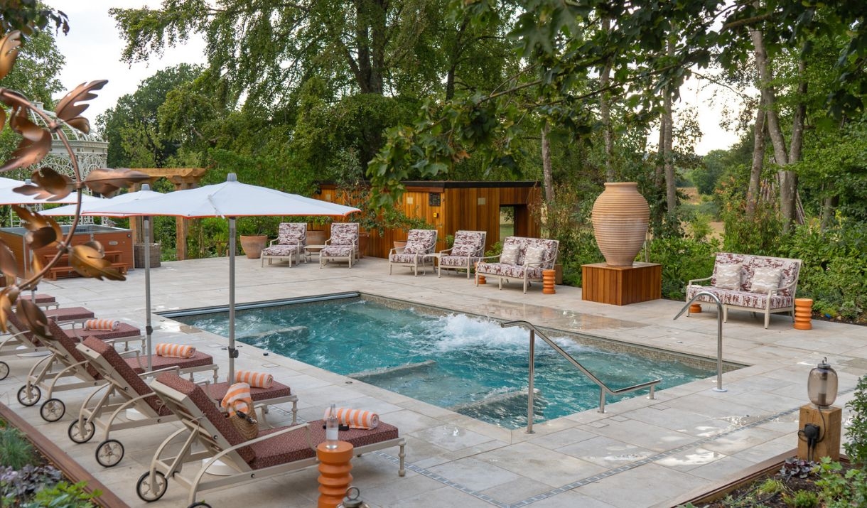 Outdoor pool at Bishopstrow Hotel & Spa