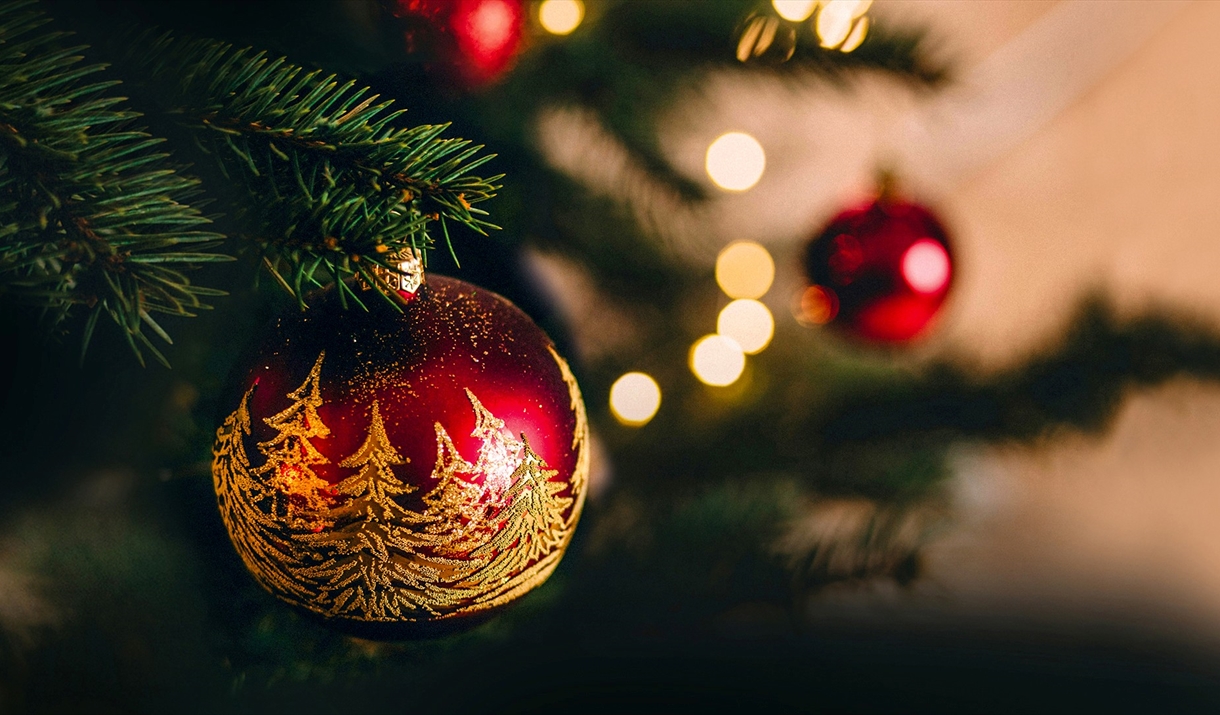 Bauble on christmas tree