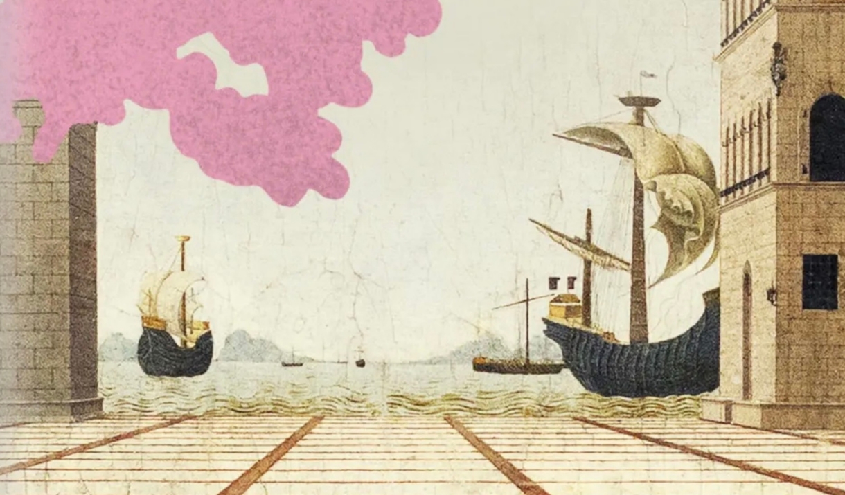 pink and boats
