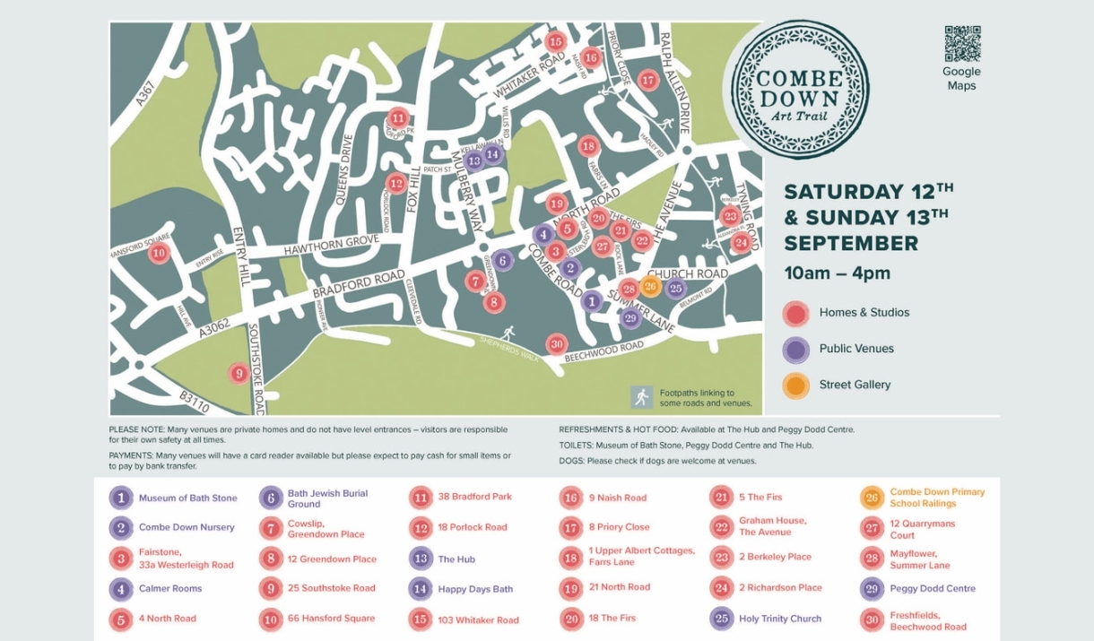 Combe Down Art Trail Map