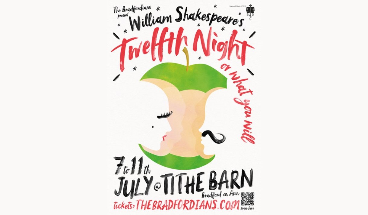 Poster of Shakespeares Twelfth Night at the Tithe Barn