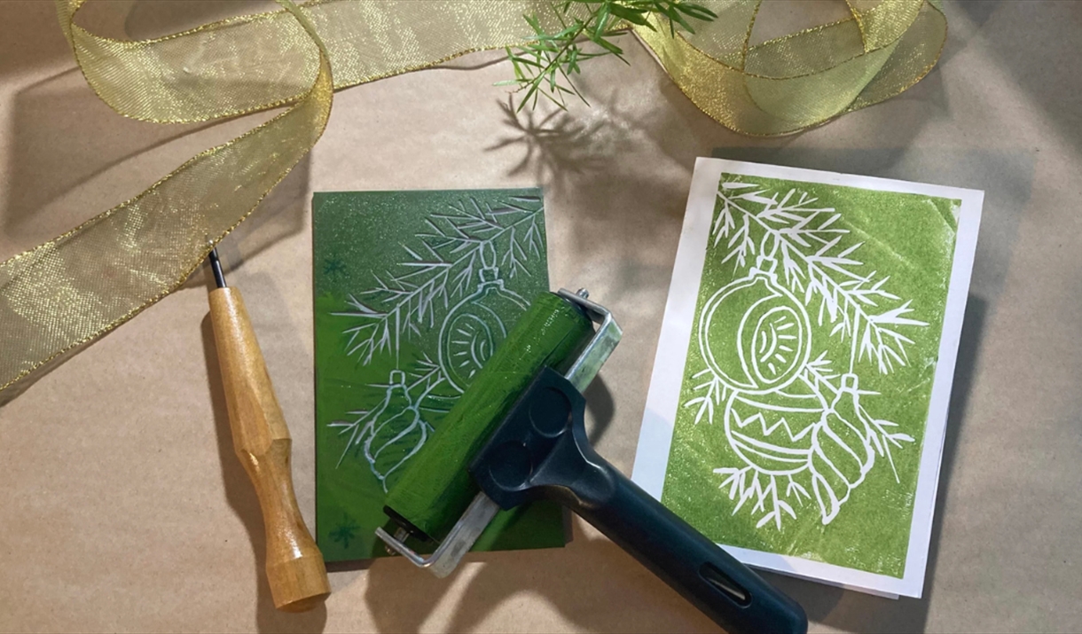 Lino Print Christmas Cards in Bath