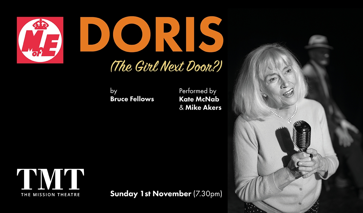 Kate McNab as Doris sings with microphone