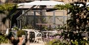 The heated outdoor terrace at the Royal Crescent Hotel & Spa in Bath