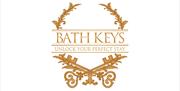 The Bath Keys logo, with slogan reading "unlock your perfect stay".