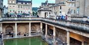 A high-angle view of The Roman Baths