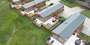 An aerial view of the lodges at Mendip View Lodges
