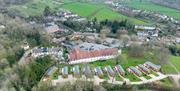 An aerial view of Mendip View Lodges in Wookey Hole