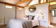 Shot of the bed inside the bedroom of the treehouse