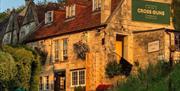 Exterior of The Cross Guns pub in Avoncliff, near Bath.