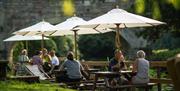 The garden at The Cross Guns pub in Avoncliff, near Bath.