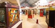 Vintage arcade games inside the Mill at Wookey Hole Caves