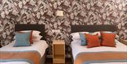 One of the bedrooms at Wookey Hole Hotel